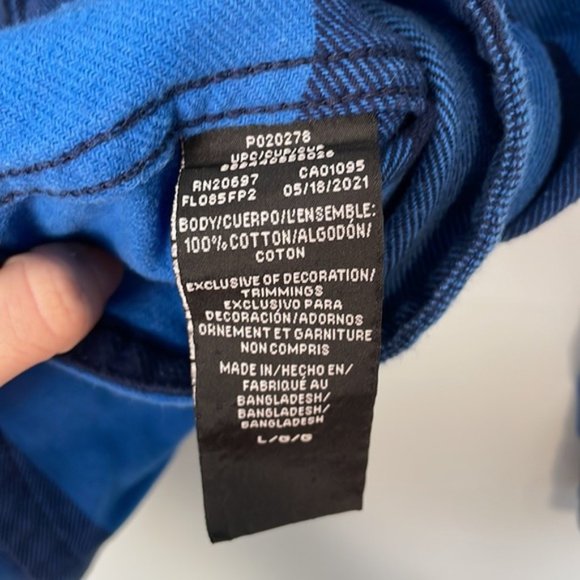 Dickies DuraTech Renegade Flannel Shirt Blue Plaid Size Large - Picture 5 of 8